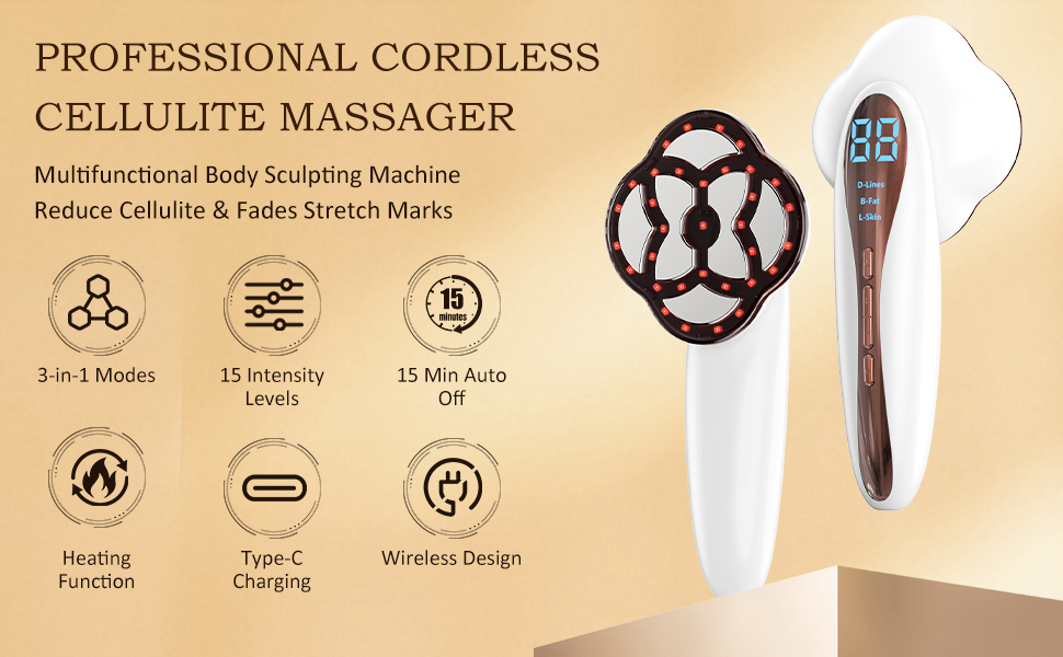 Text reads 'PROFESSIONAL CORDLESS' and 'CELEBRATE #GOODHAIR'. Product features diagram showing wireless icons, charging symbols, and styling tool specifications.